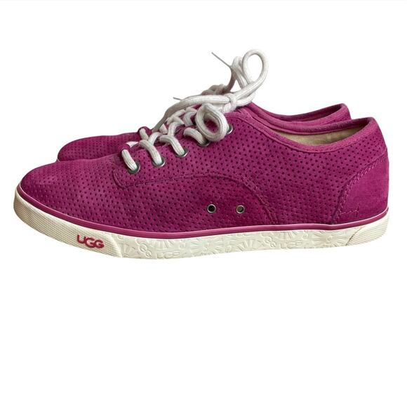 UGG Hally Perf Lace Up Sneakers Pink Sz 7 - Picture 6 of 9